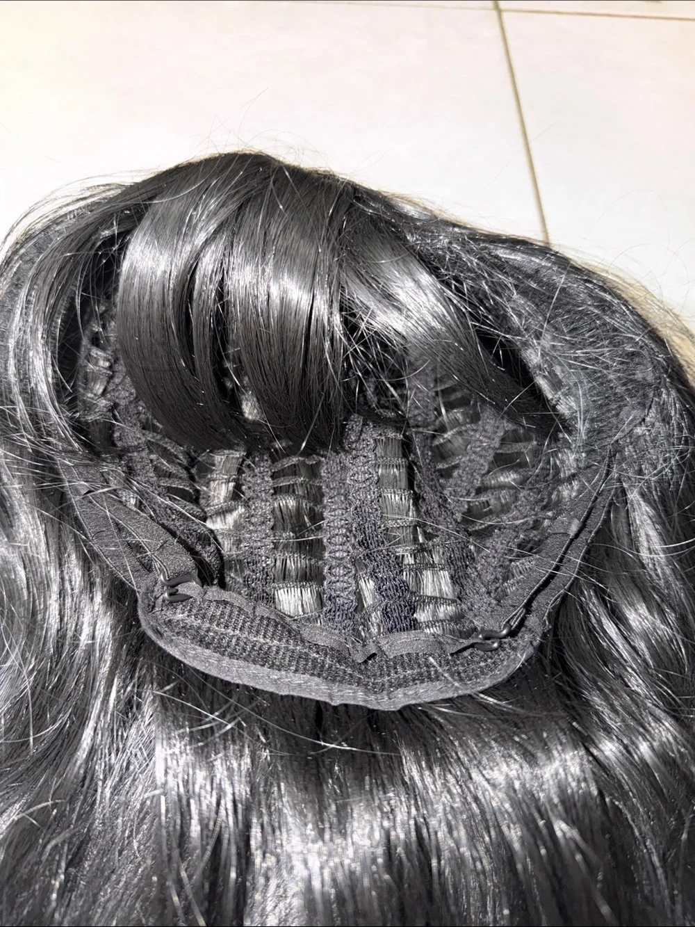Black Synthetic Wig with Bangs